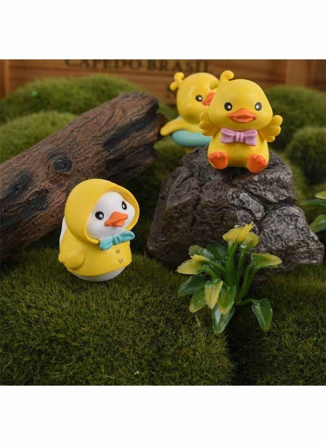 6 قطع من زينة السيارات على شكل بط أصفر، مجسمات بط من الراتنج لتزيين لوحة القيادة ومرآة الرؤية الخلفية، إكسسوارات داخلية للسيارة، زينة منزلية - Image 4